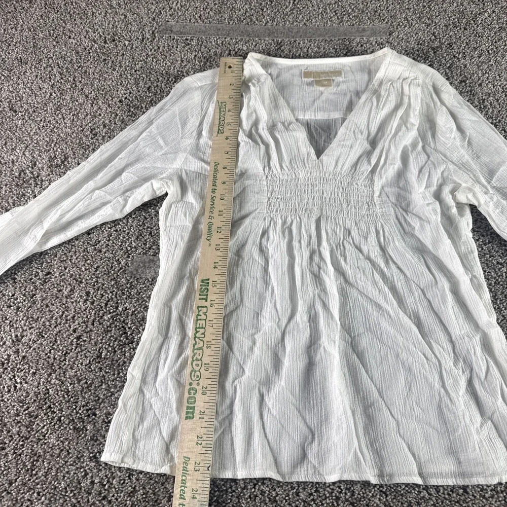 Michael‎ Kors White Women's V Neck Blouse Size  P/M